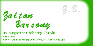 zoltan barsony business card